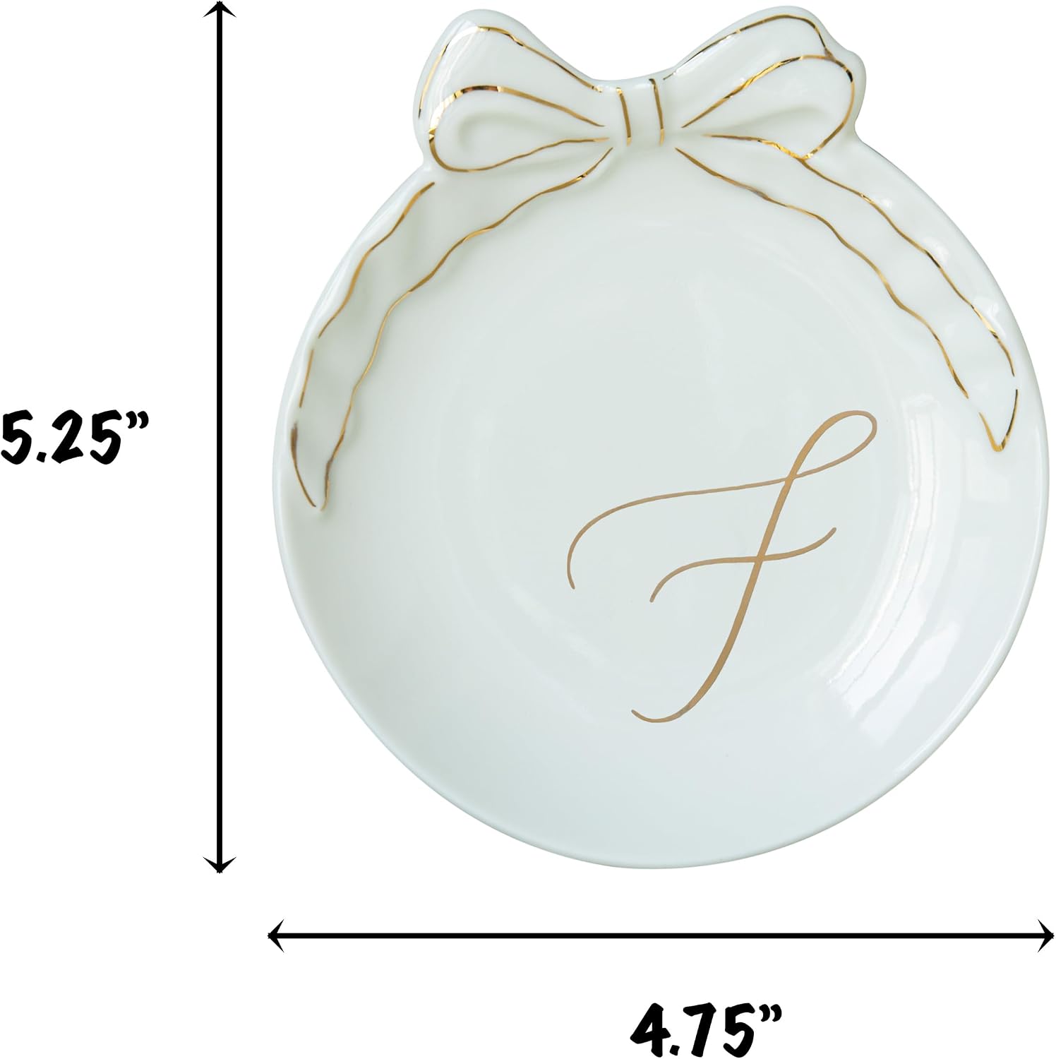 Personalized Initial Ceramic Jewelry Tray / F