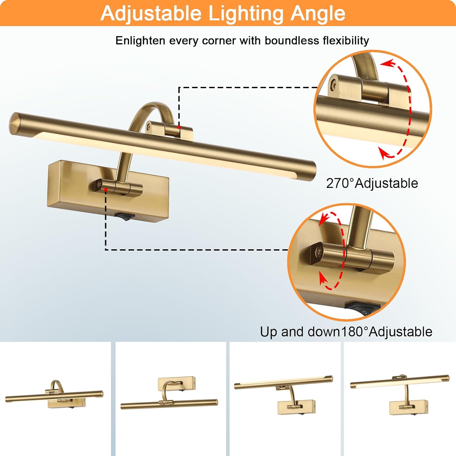 Tassuowell Wireless Picture Lights for Wall Rechargeable, Battery Operated Art Light for Paintings, 3CCT Dimmable
