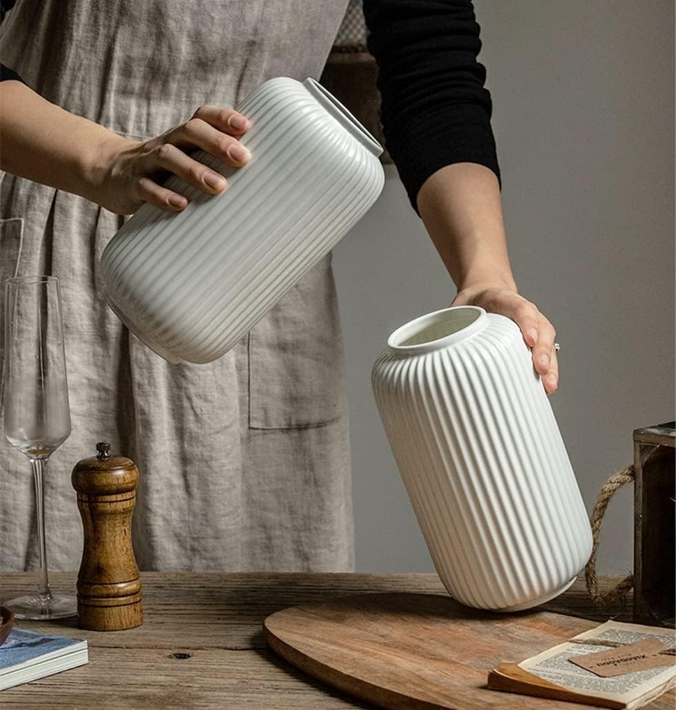 Simple Modern Table Vase / Medium: 8 Inches / White / 8 Inch