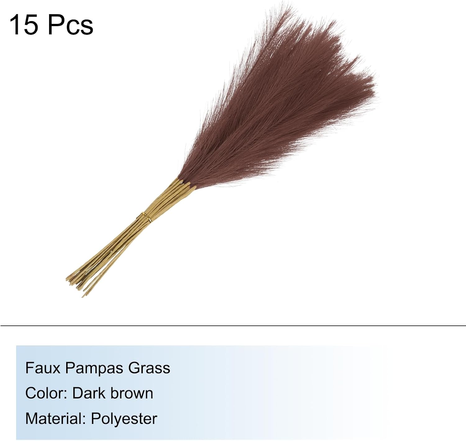Faux Pampas Grass / Dark Brown / Set of 15