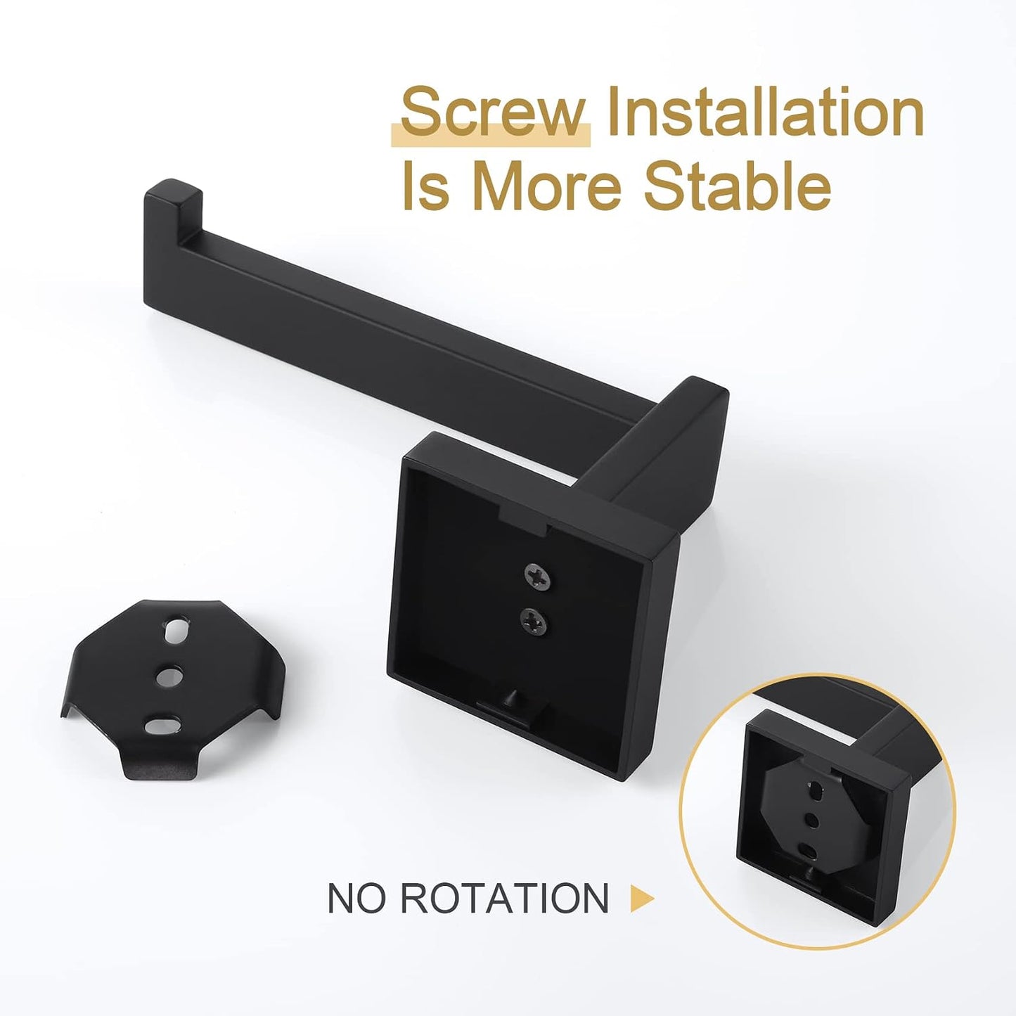 KOKOSIRI Black Toilet Paper Holders Bathroom Toilet Paper Roll Holder SUS304 Stainless Steel Contemporary Wall Mounted