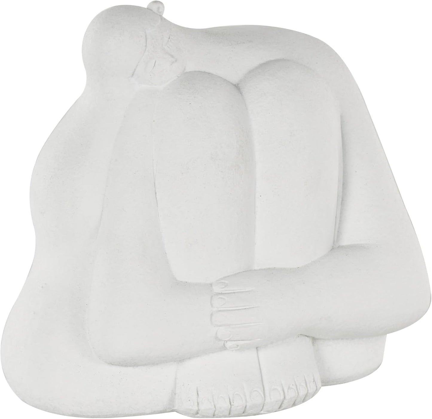 Resin People Decorative Sculpture Abstract Home Decor Statues / White / 8", 7"H / Set of 2