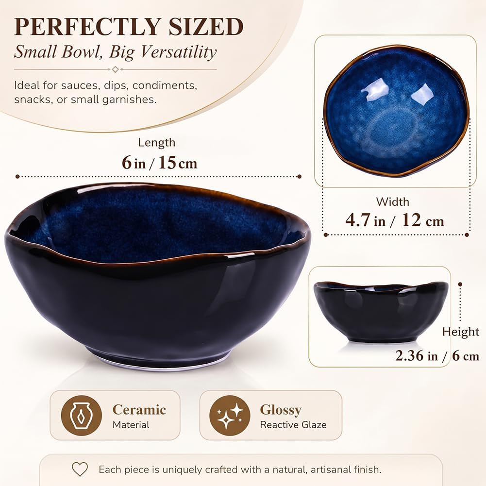 6" Ceramic Decorative Bowl / 6in / Blue