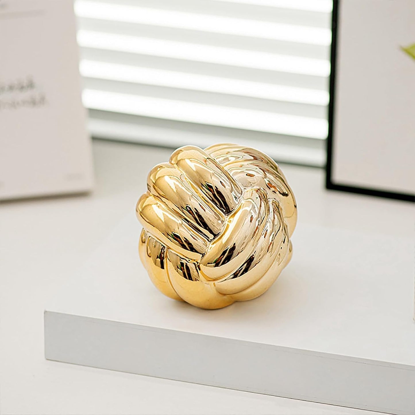 Ceramic Knot Statues Home Decor / 2.55 x 2.3 / Small / Gold