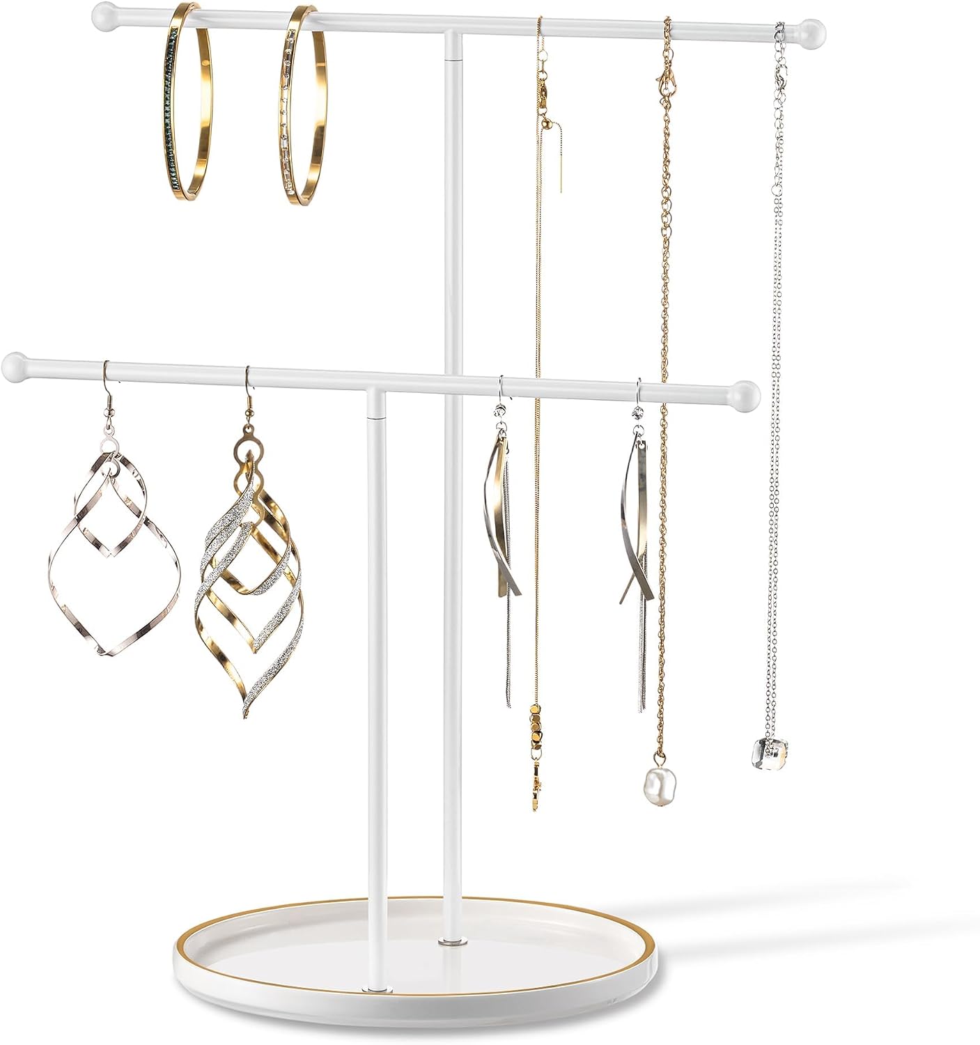 Ceramic Tray / White Jewelry Holder Stand / White Tray White Bar
