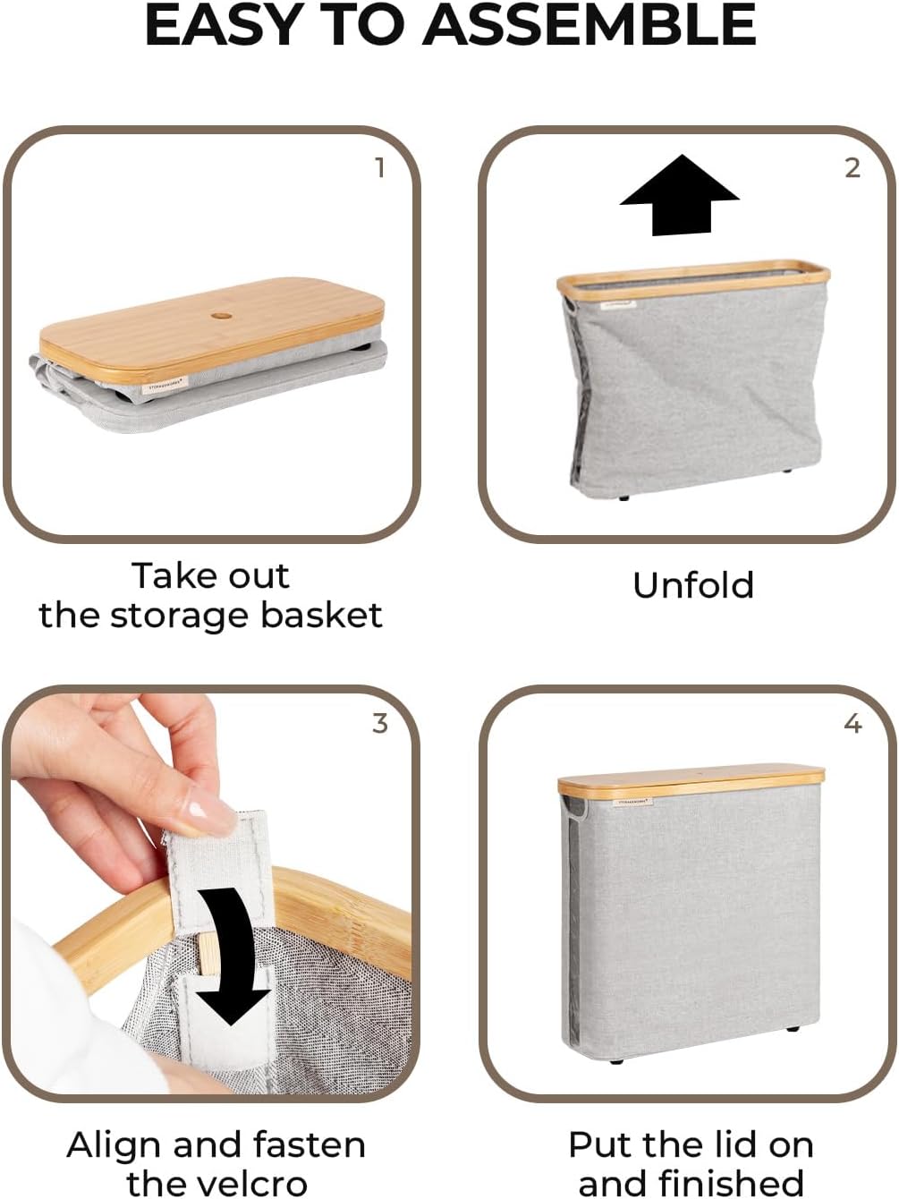 StorageWorks Toilet Paper Storage Basket with Bamboo Lid & Window | See Rolls at a Glance with Clear Window, Holds 16