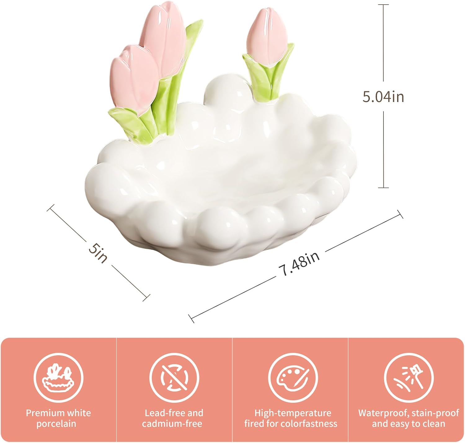 Ceramic Tulip Jewelry Tray