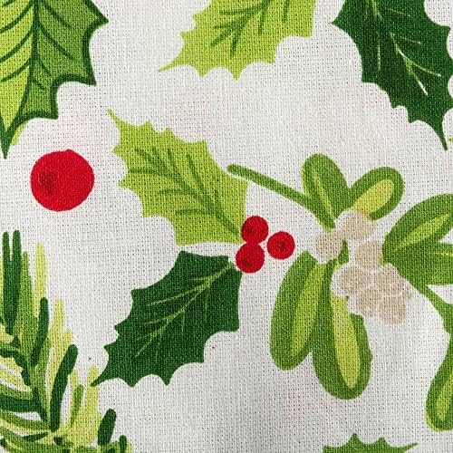 DII Boughs of Holly Collection Decorative Holiday Dining Table & Kitchen Décor, Napkin Set, 20x20, Christmas Greenery, 6 Count