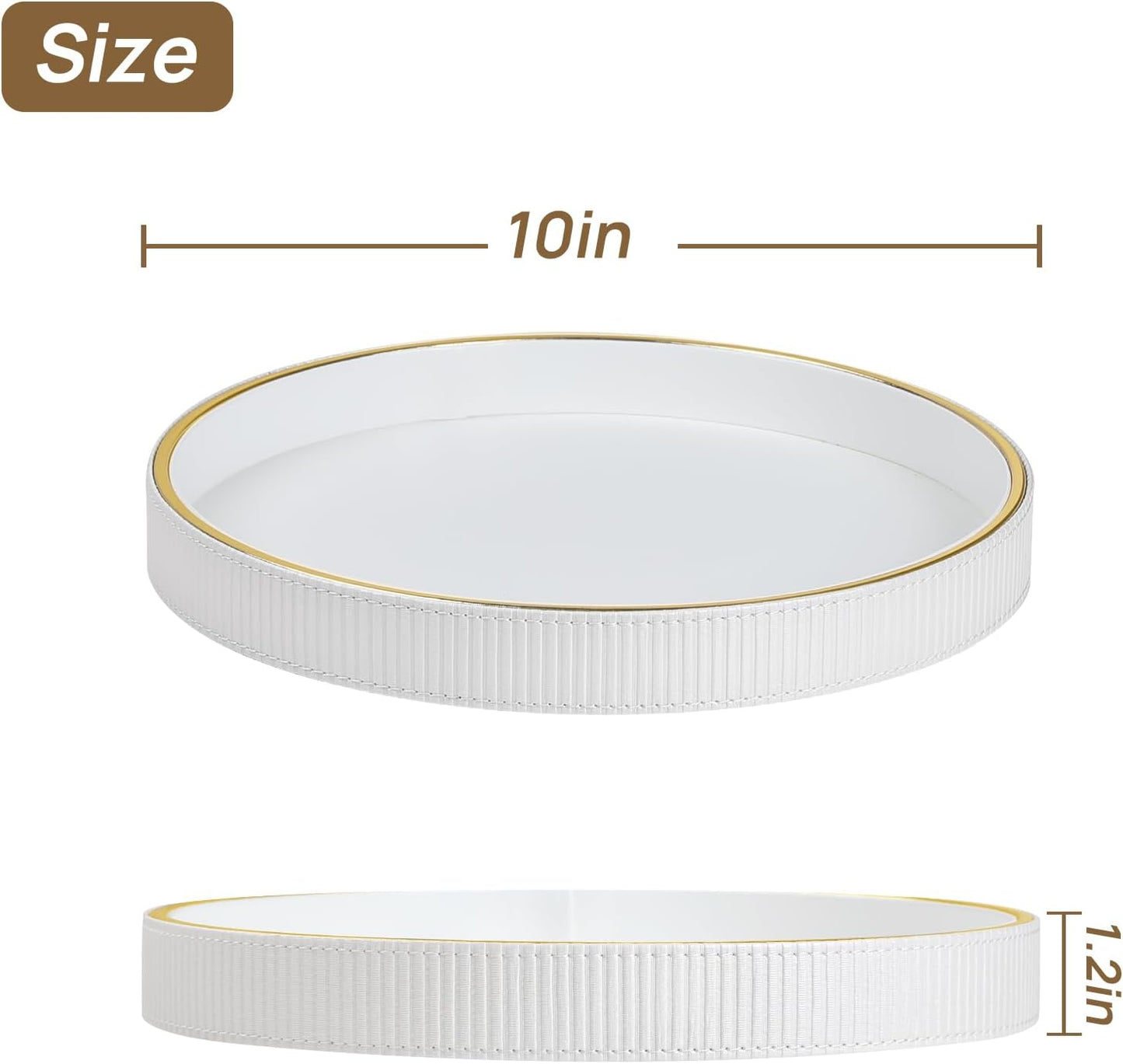 Round Decorative Tray / White