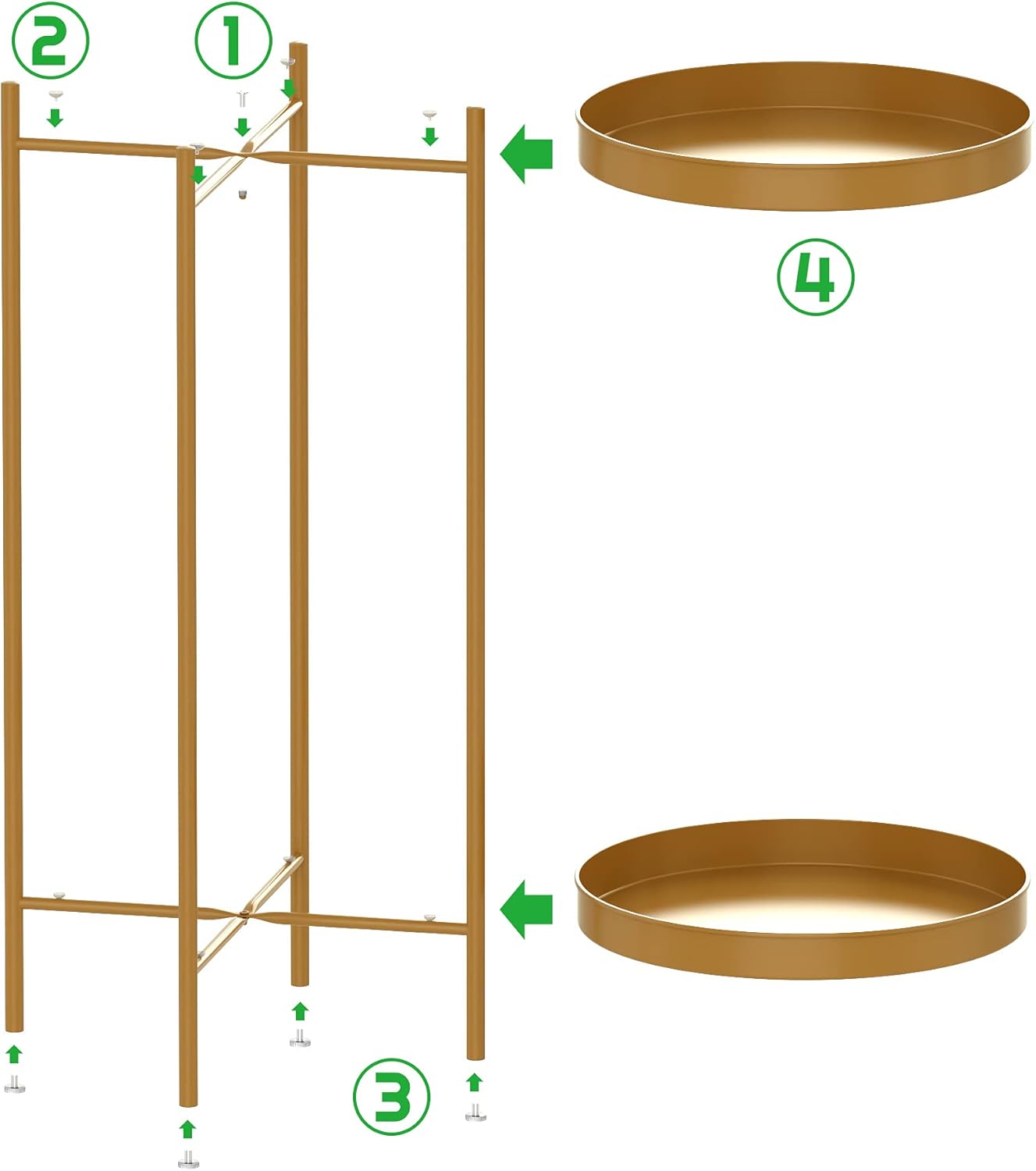 2 Tier Plant Stand Indoor Outdoor - 10.5in Width 24in Tall Flower Pot Rack | Heavy Duty Metal Plant Table Planter