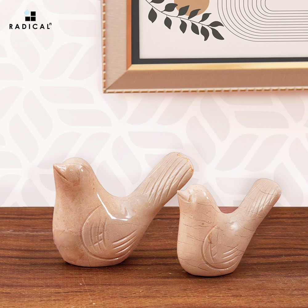 Marble Love Bird 4.5" Handmade Statue / Verona / Set of 2