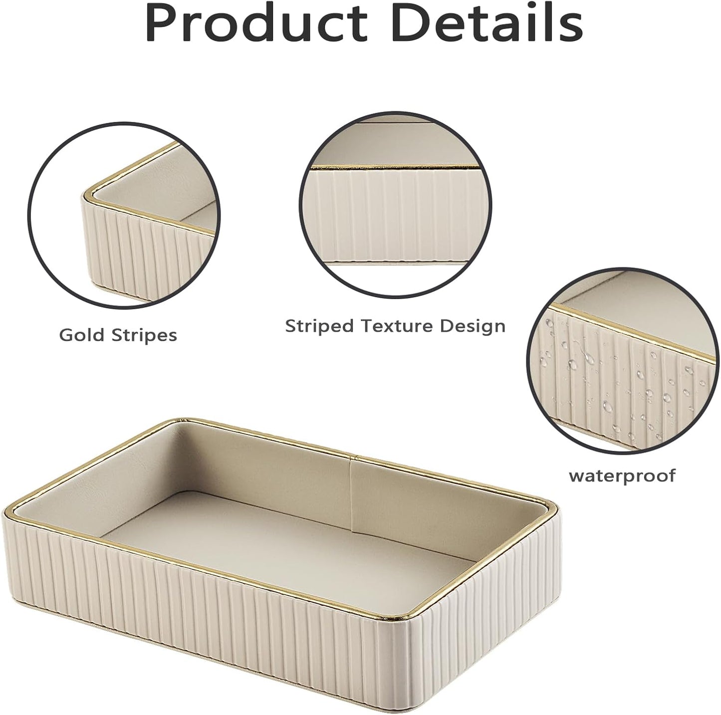 PU Leather Valet Tray / Beige