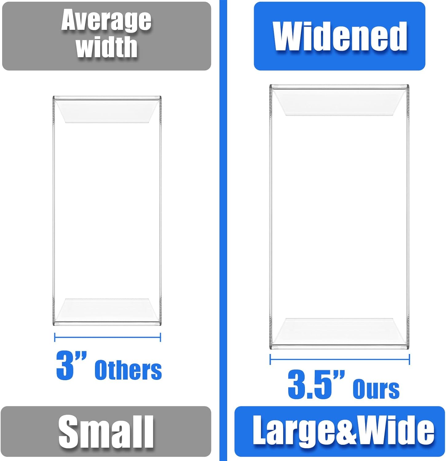 Rectangular Tabletop Display Stand for Amiibo Funko POP Figures / Acrylic Risers / Clear / Set of 8