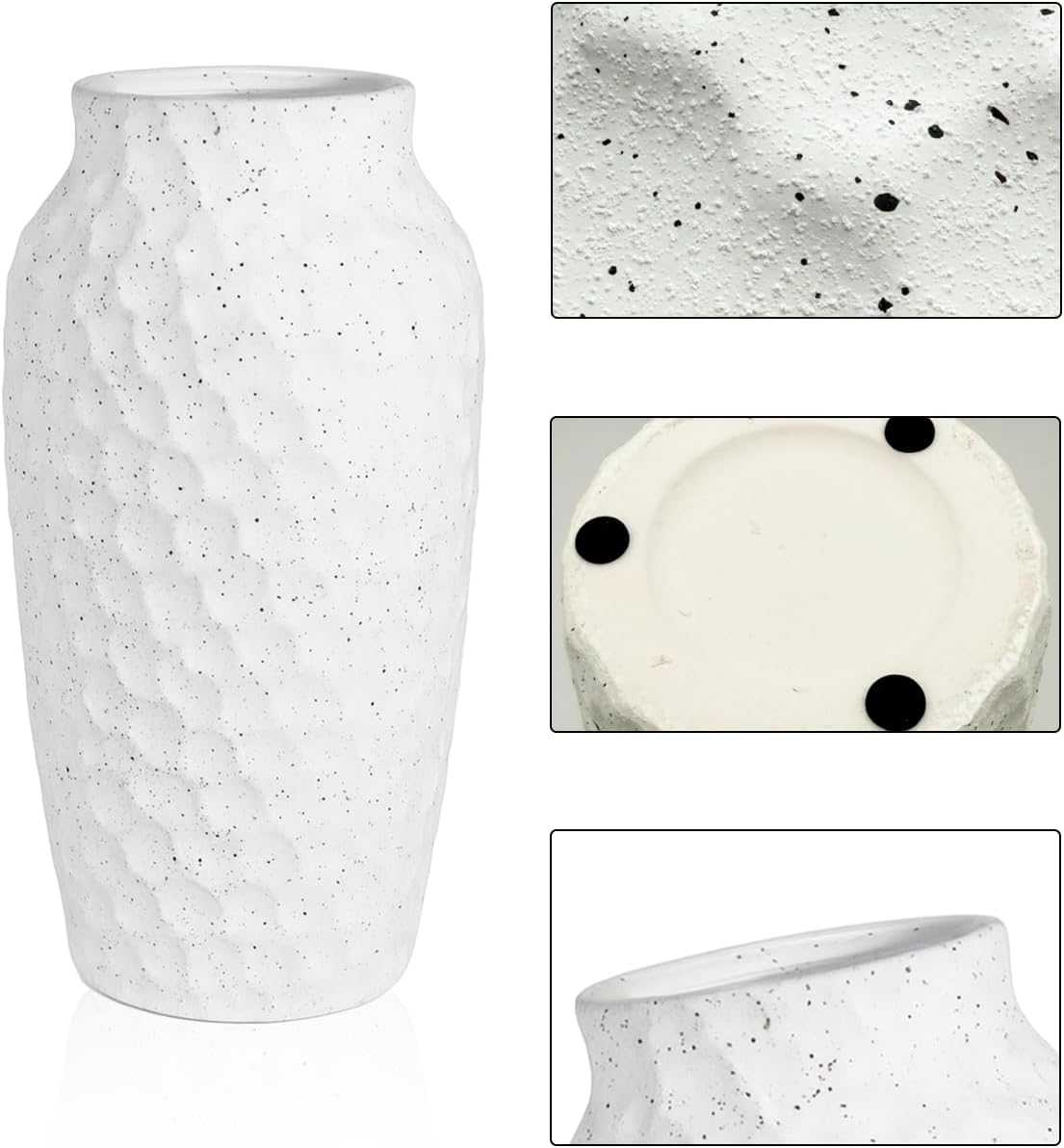 Ceramic Vase for Flowers / White / 12.4 Inch