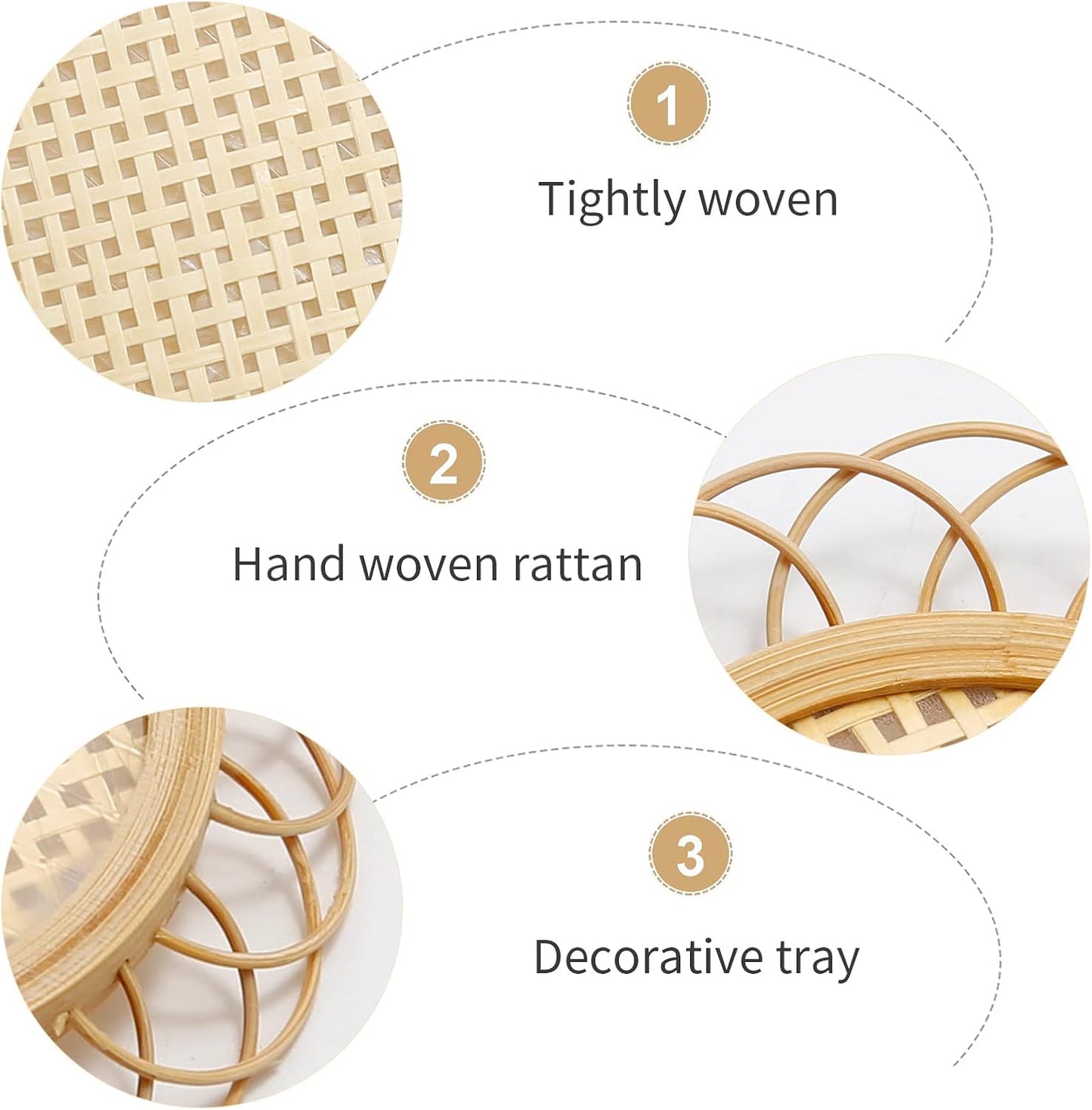 Boho Coasters for Boho Living Room / Natural / Set of 4