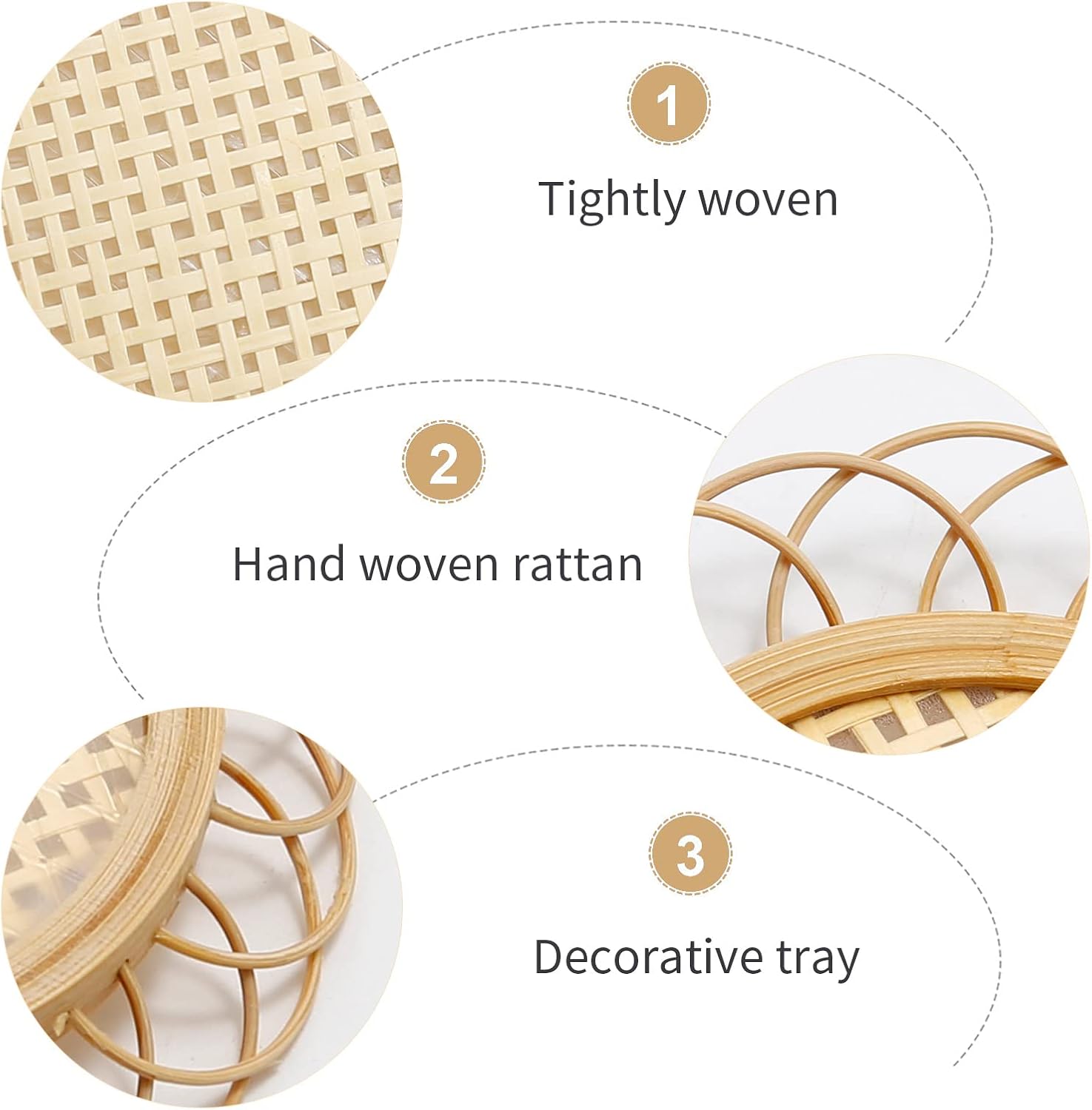 Boho Coasters for Boho Living Room / Natural / Set of 4