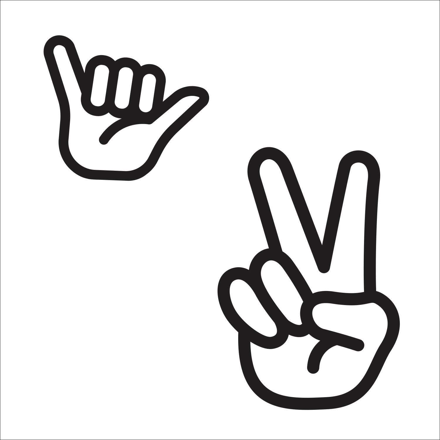 RMK4016GM Peace Hand Dry Erase Giant Peel and Stick Wall Decals