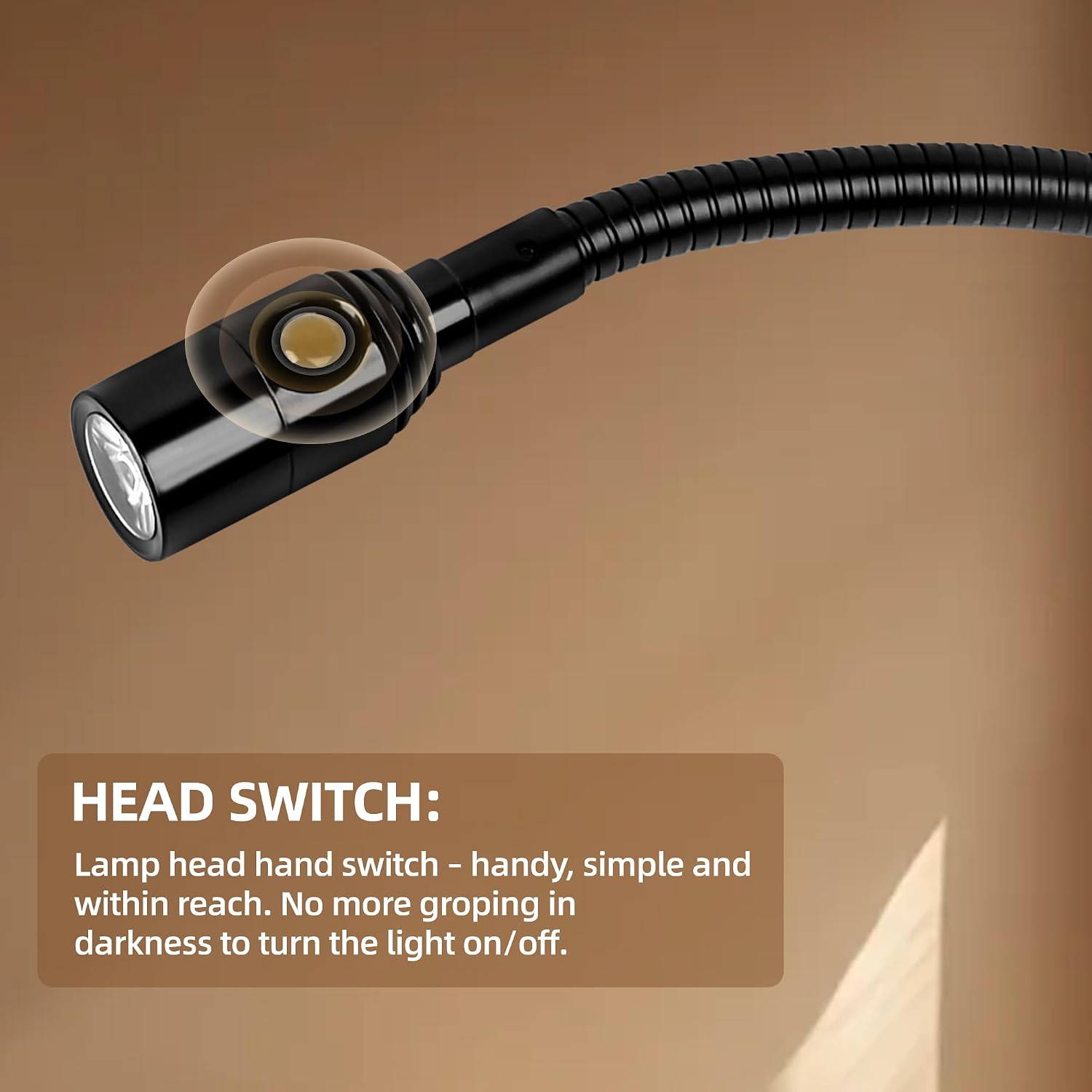 Reading LED Light Bedside Wall Mount Adjustable Gooseneck Black | Reading Lights | Flexible Gooseneck Lamp, Perfect