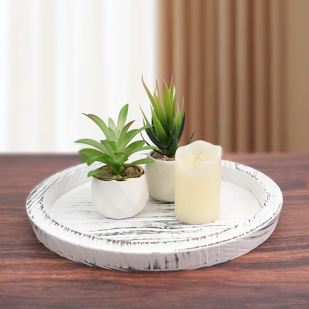 Wooden Coffee Table Trays / White / Set of 2