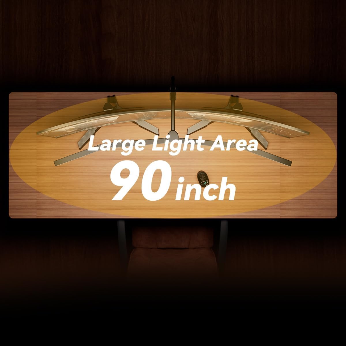 Adjustable LED Desk Lamp with Clamp, 4-Head Eye-Caring CRI95+ Desk Light, Stepless Dimming & Color Temp Remote Control