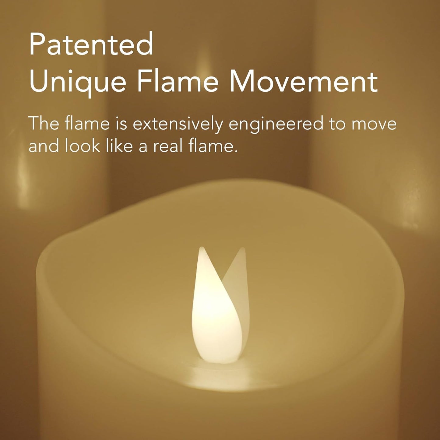 Flameless LED Candles with Remote Control, 3"x 9"Flickering 3D Moving Flame Battery Operated Candles in Real Wax Shell
