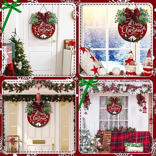Boao Christmas Door Decorations Wooden Merry Christmas Front Door Sign