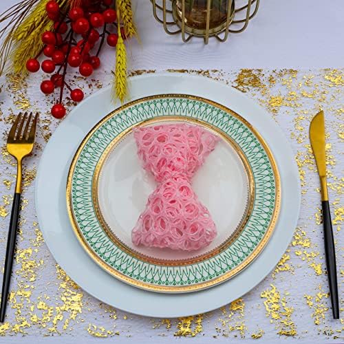 Snowkingdom Gold Table Runner, Sequin Glitter Metallic Foil Thin Mesh Sparkly Runner Roll 49 Feet, Gold Birthday Party Decorations, for Event Wedding Showers Christmas Thanksgiving Festive