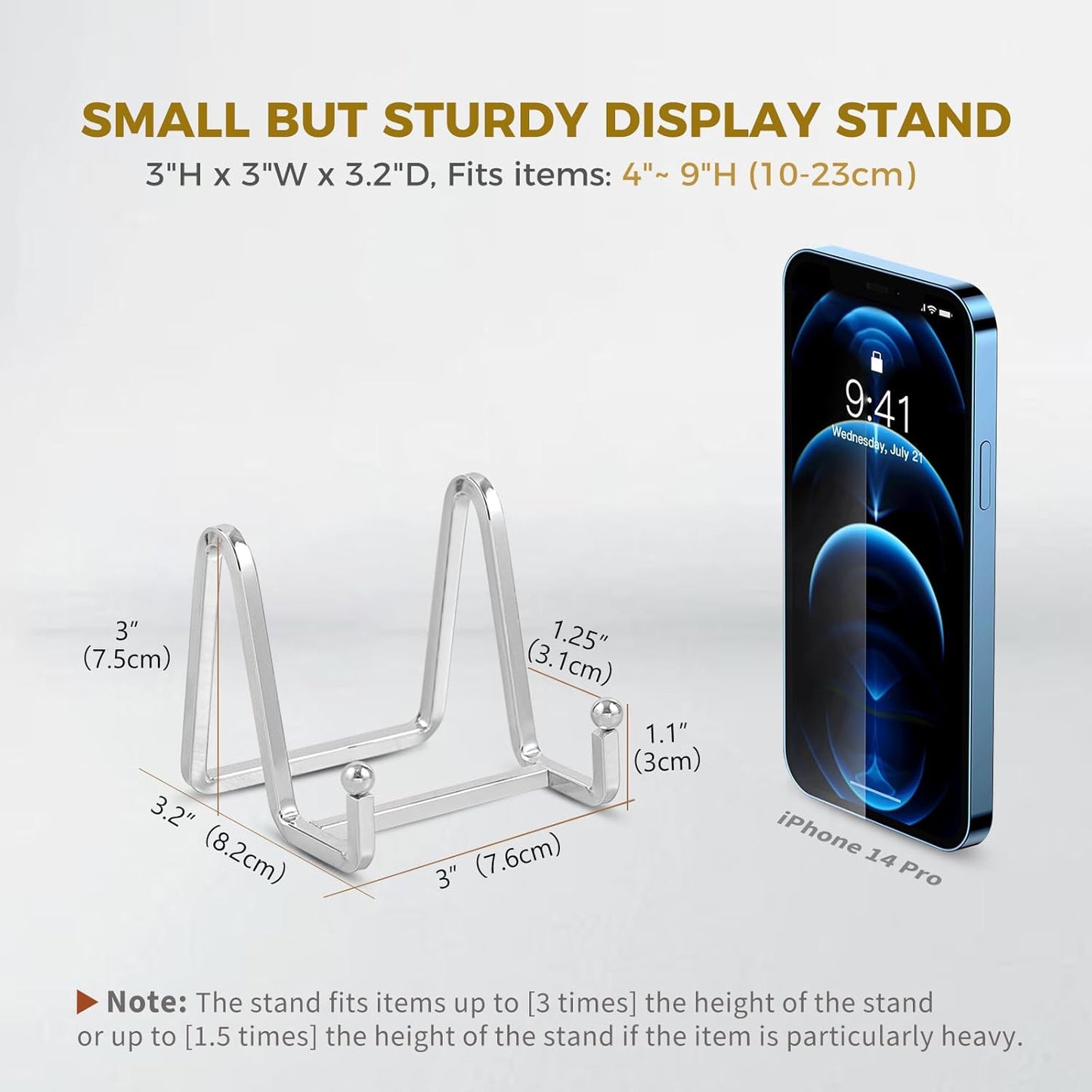 Picture Frames / Plate Stands for Display Small / Silver 3 Inch-4 / 3 Inch