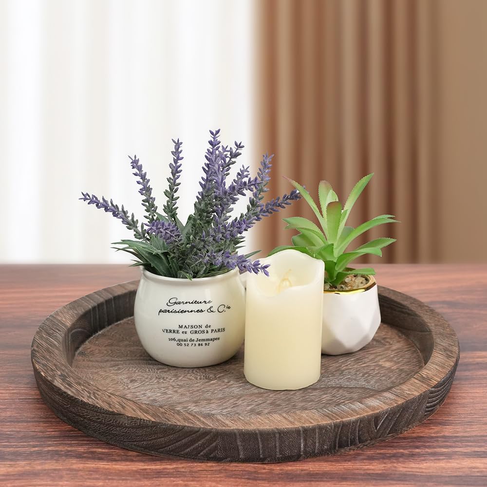 Wooden Coffee Table Tray / Brown / Set of 2