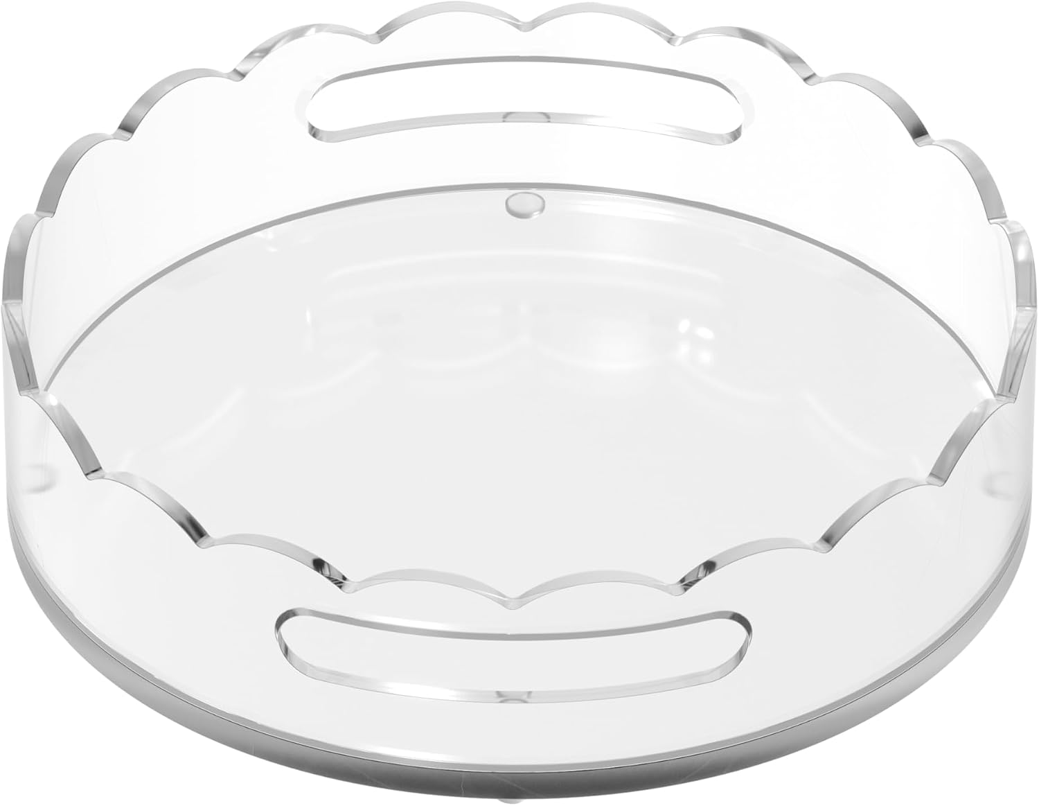 10" Scalloped Round Acrylic Tray / Clear