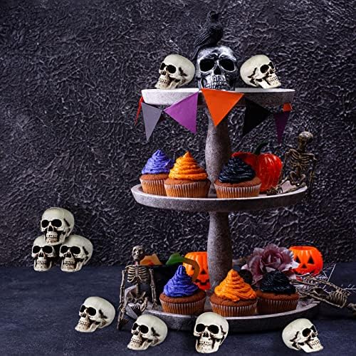 10 Mini Halloween Skull Heads - Skull Decor for Party, Table Decor, Home Gift