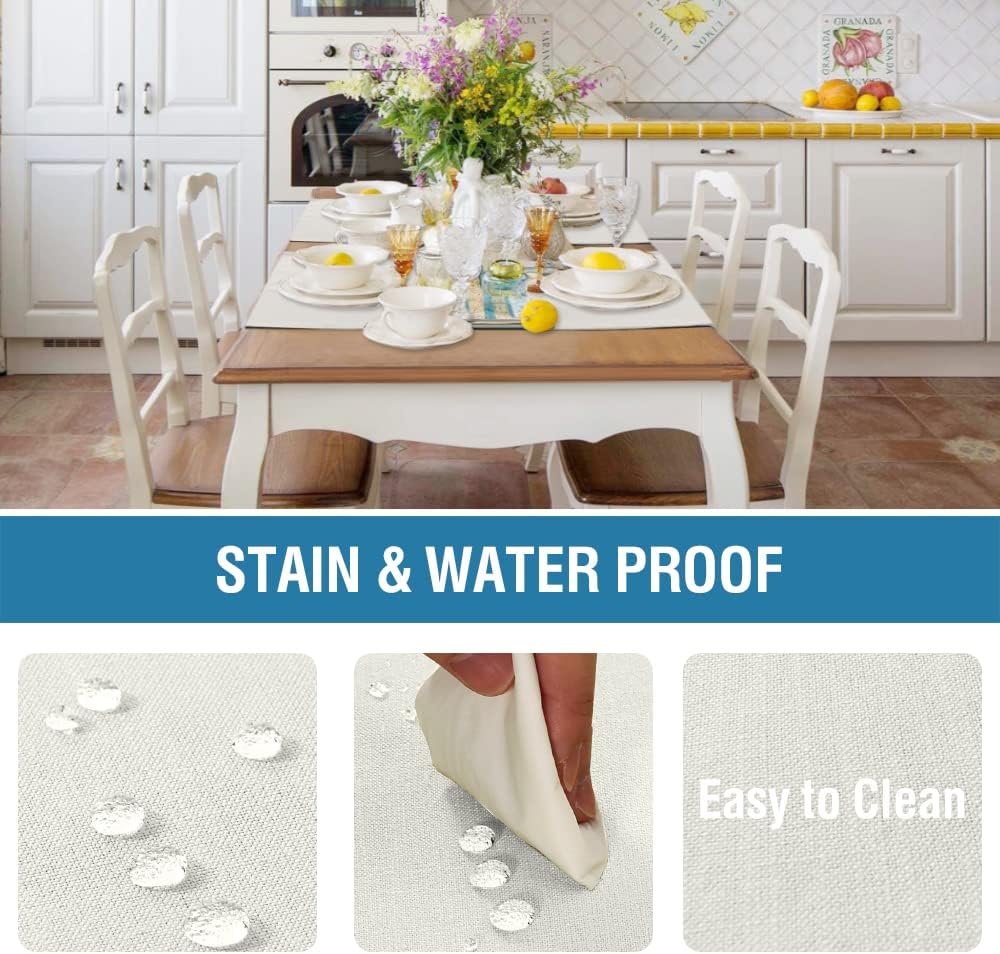 H.VERSAILTEX Linen Placemats Set of 8 Premium Solid Table Placemats for Dining Table Spill-Proof Waterproof Table Mats