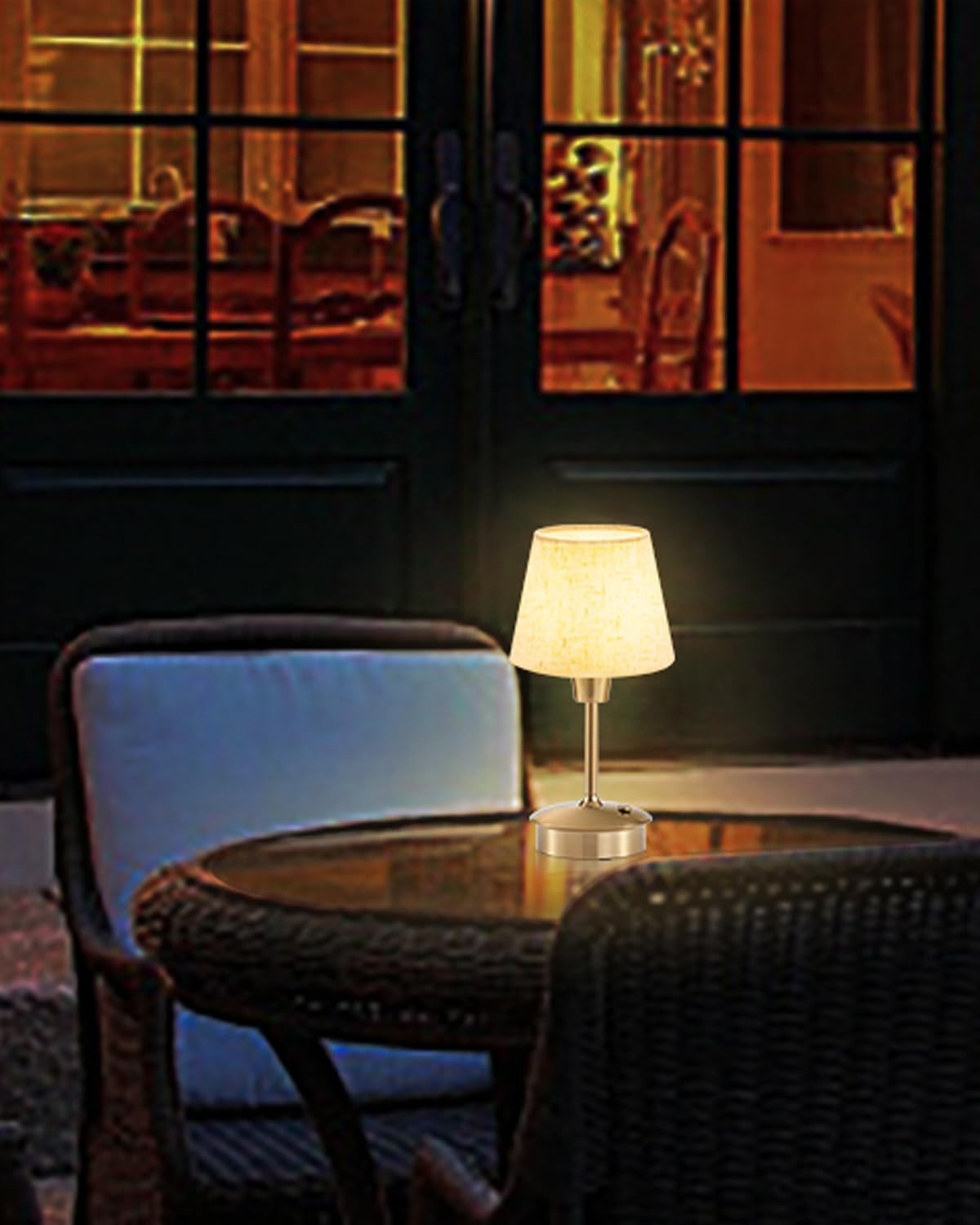 2 Pack Small Rechargeable Cordless Table Lamp for Restaurant Bar | 5200mAh Battery Operated, Portable Touch Dimmable