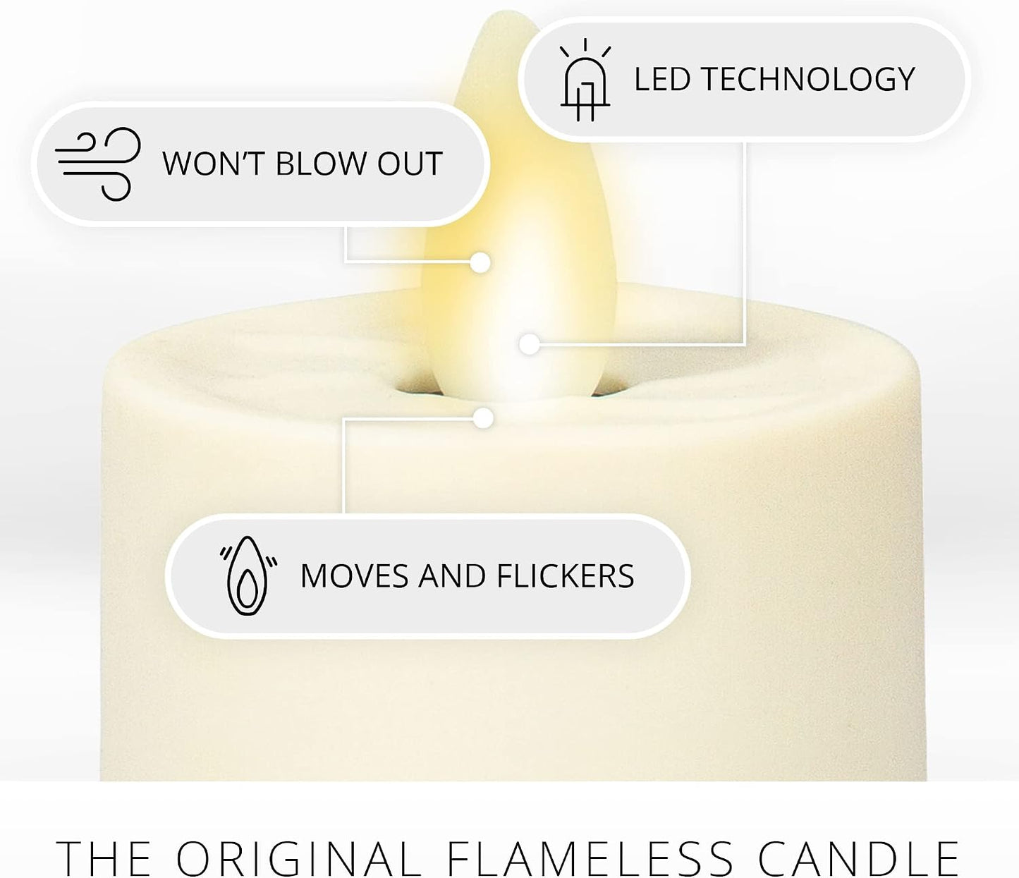 Luminara Flickering Flameless Pearl Ivory Tealights - Warm LED Light Flame Votives - Battery Operated Decor for Dining