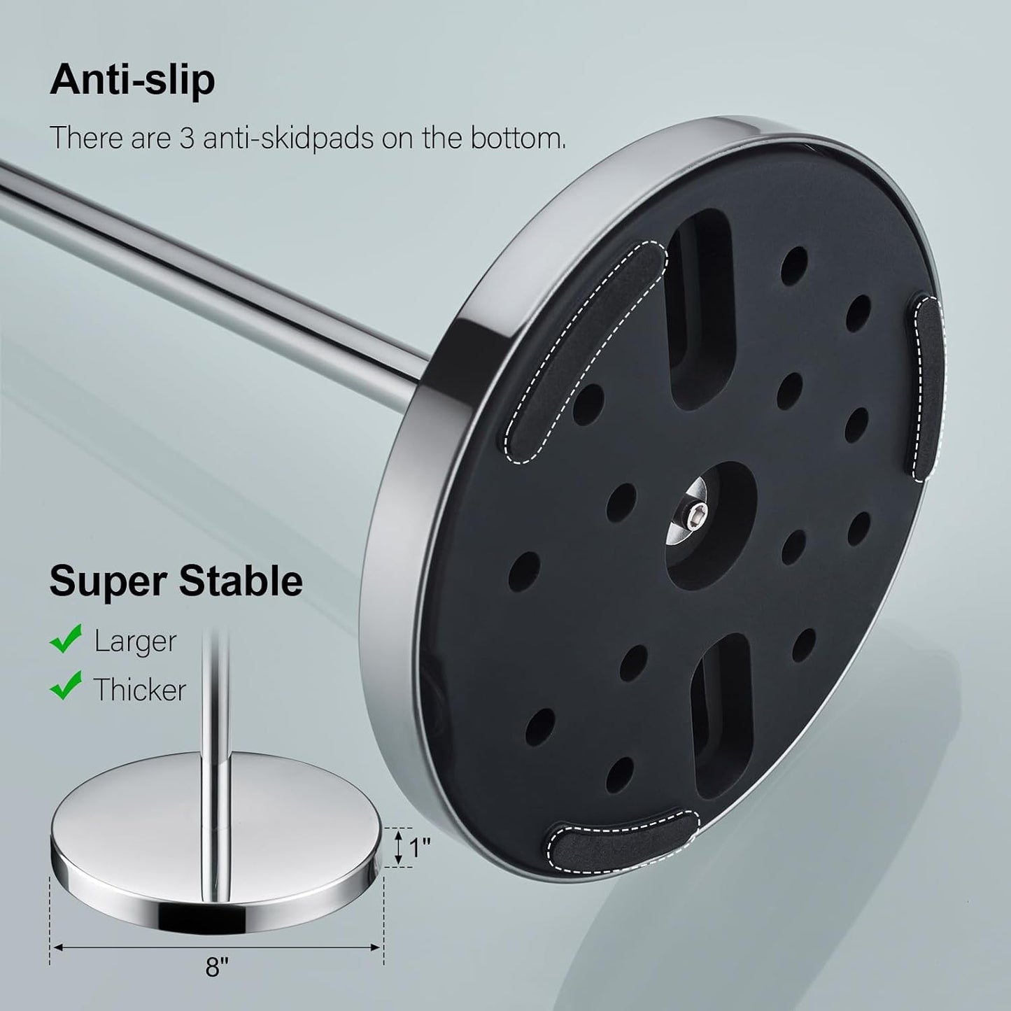 BAGNOLUX Bathroom Toilet Paper Holder Stand with Reserve, SUS304 Stainless Steel Rustproof Pedestal Tissue Roll Holder