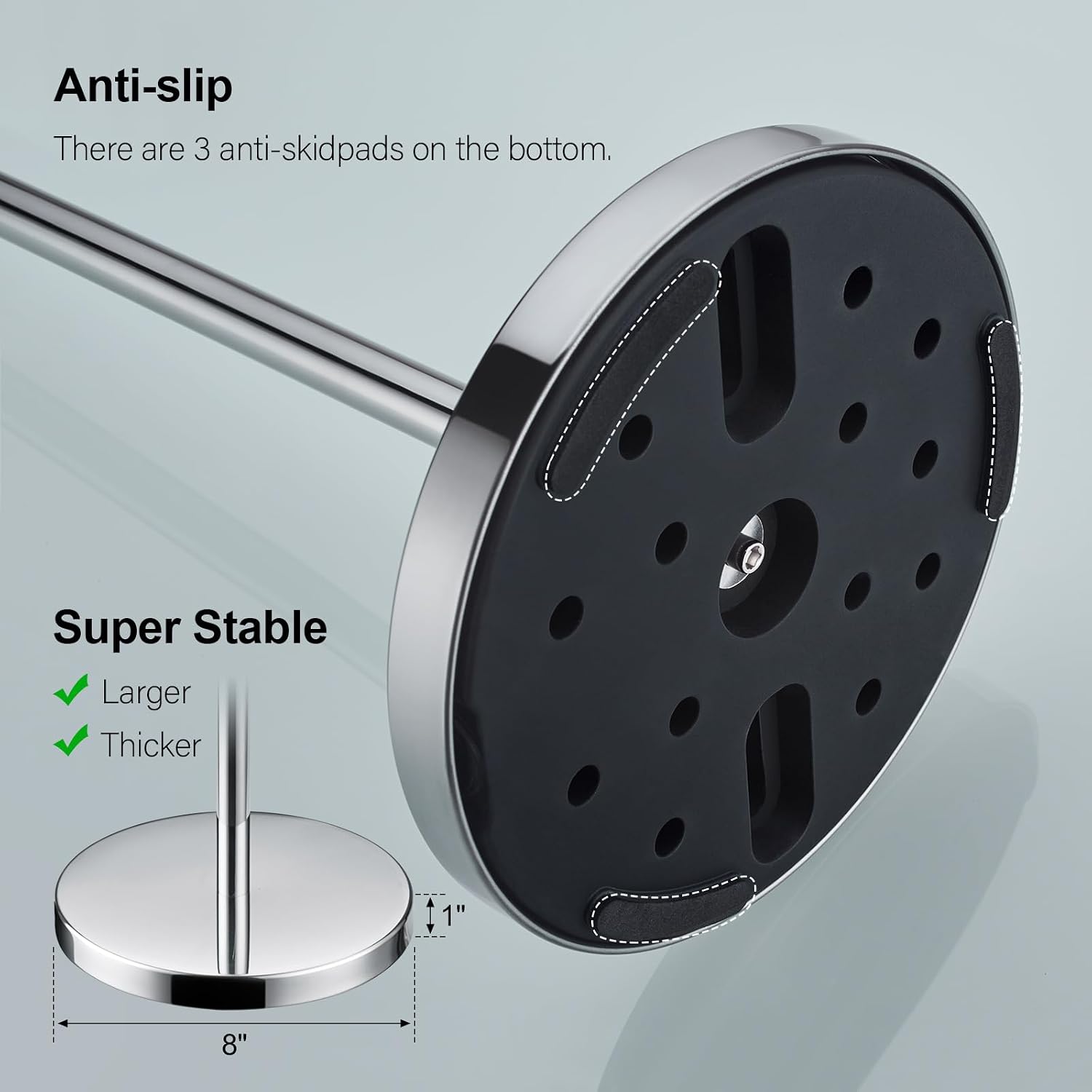 BAGNOLUX Bathroom Toilet Paper Holder Stand with Reserve, SUS304 Stainless Steel Rustproof Pedestal Tissue Roll Holder