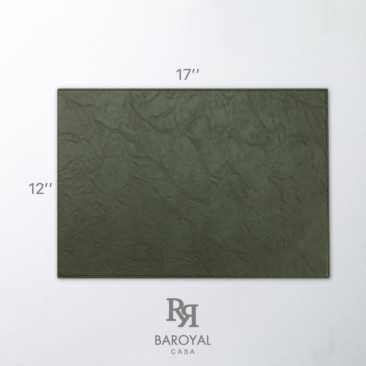 Baroyal Faux Leather Placemats Set of 12 Vinyl Washable Wipeable Table Mats for Kitchen Dining Table Heat Resistant