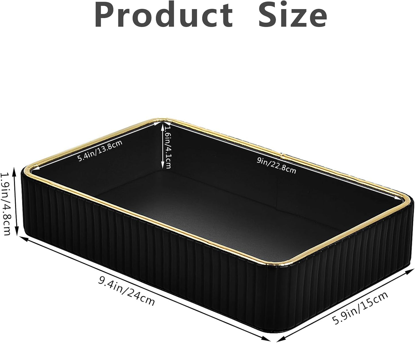 PU Leather Valet Tray / Black