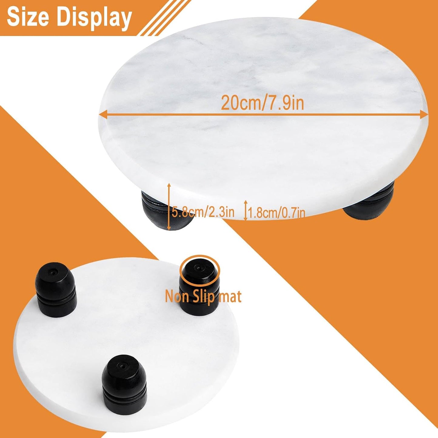 Marble Pedestal Tray / White-y01