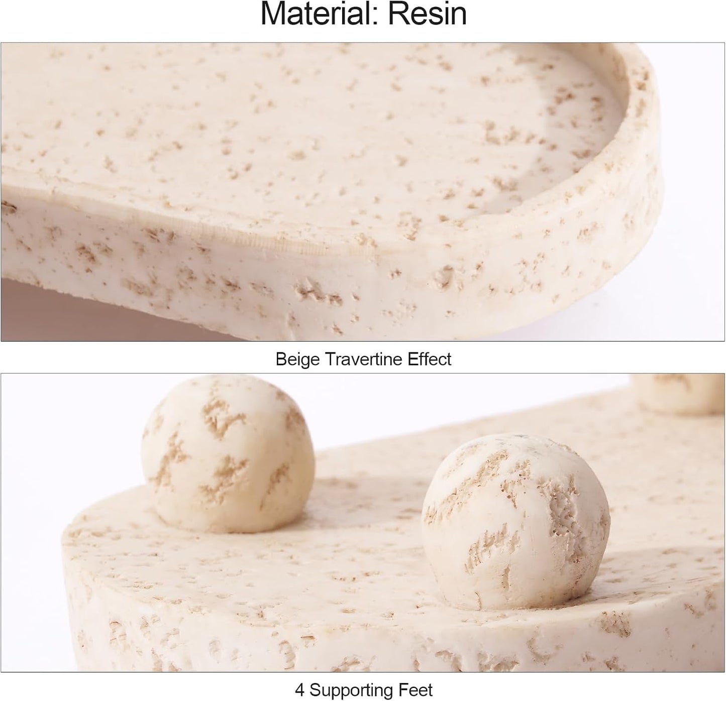 Resin Decorative Tray / 4 Footed