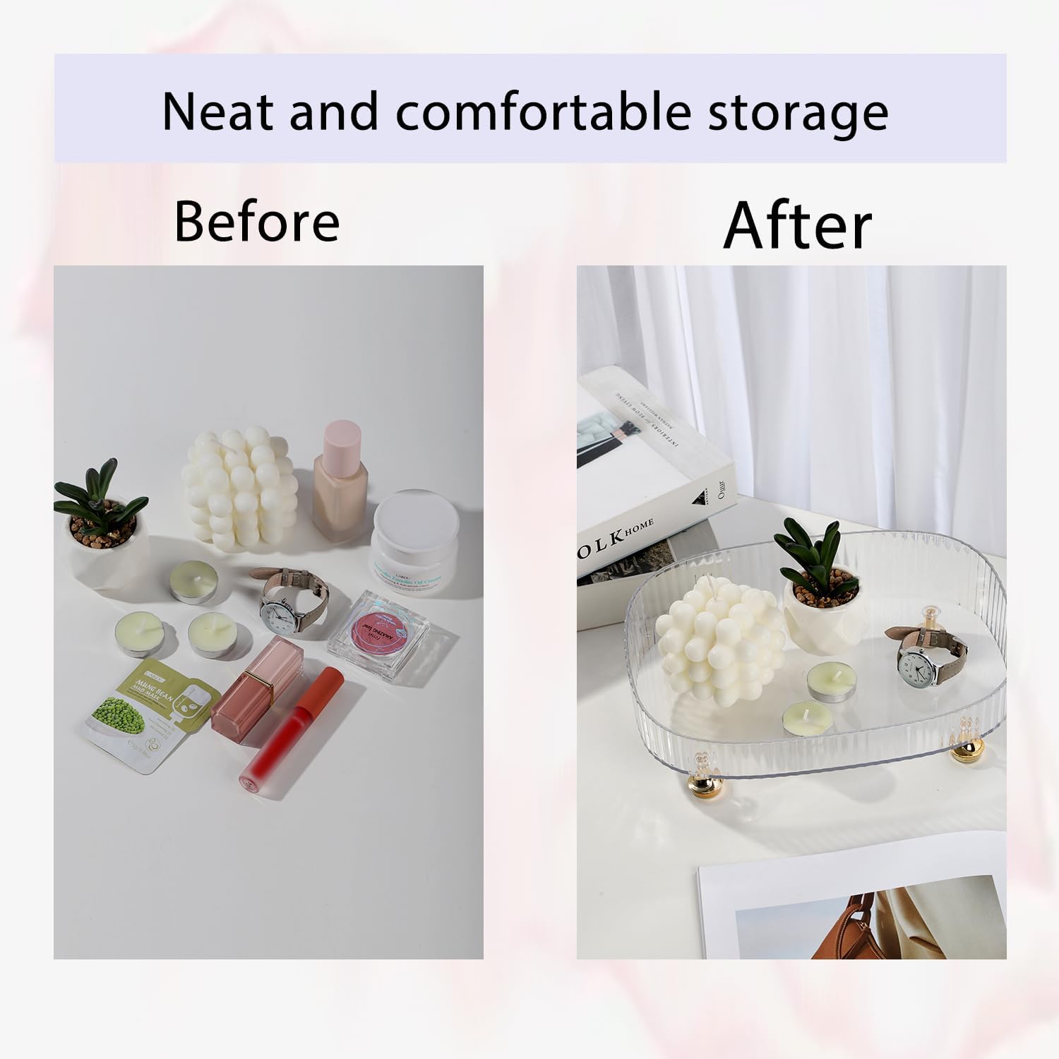 Clear Acrylic Perfume Tray / Green