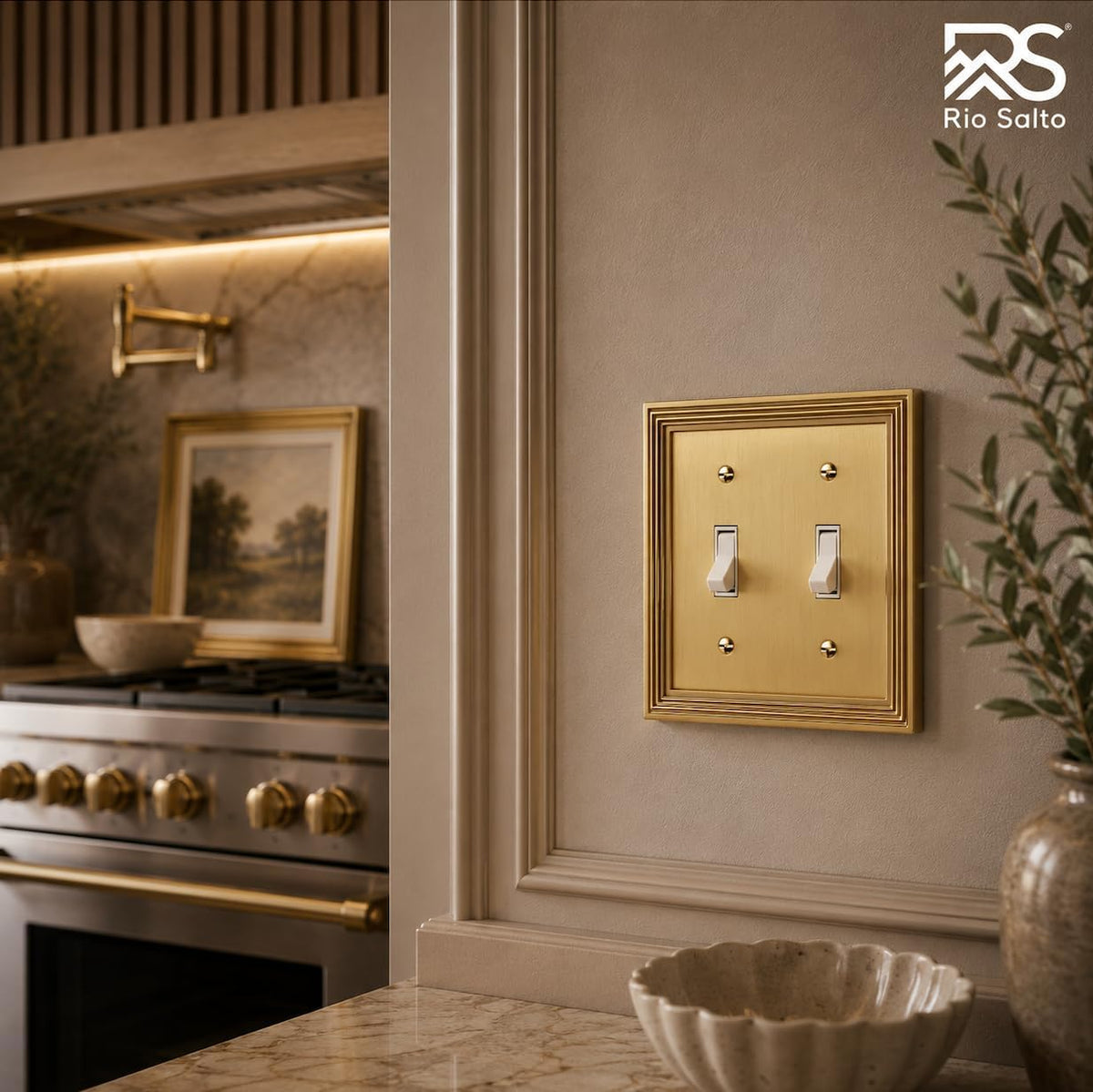 Rio Salto Gold Double Toggle Light Switch Cover Plate 2 Light Switch Cover Plate Toggle Wall Plate Cover Outlet Covers