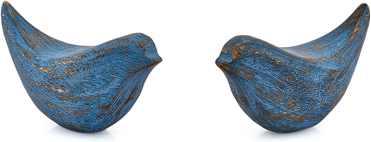 Statues Acacia Wood Bird Figurines