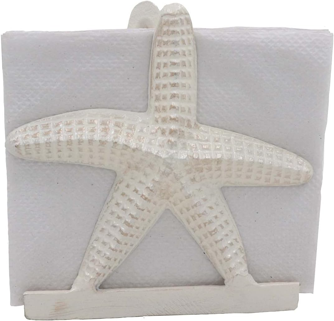 Nautical Napkin Holder / Starfish / Off-white