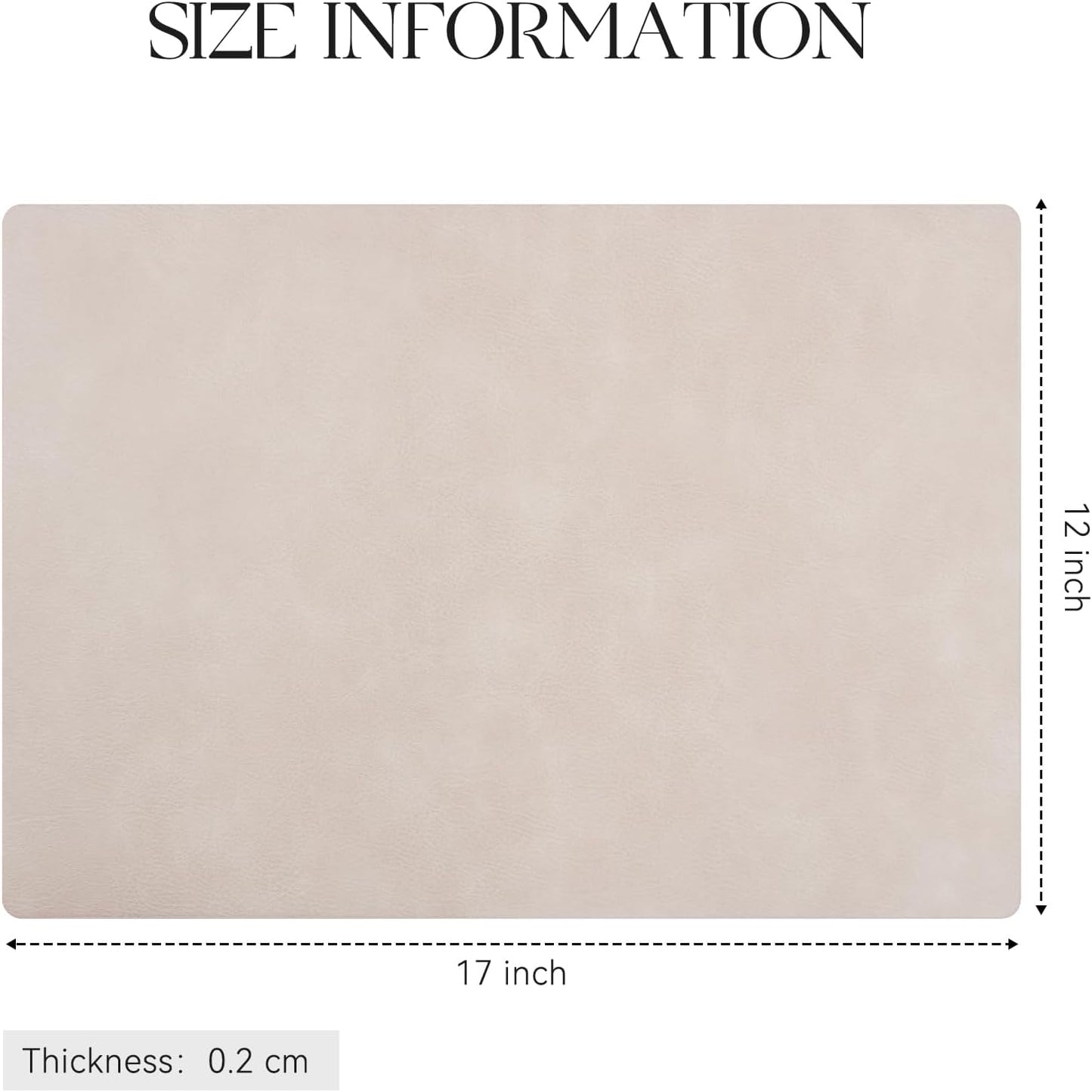 MOSAYT Vinyl Placemats Set of 12-12 X 17 Inch - Faux Leather 100% Waterproof Oil-Proof Wipeable PU Place Mats, Heat