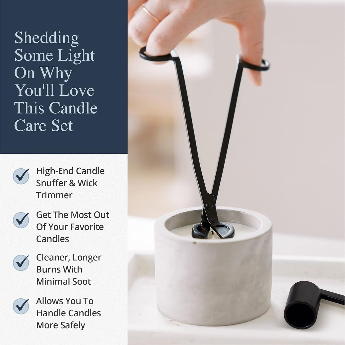 Airy Abode Candle Wick Trimmer and Candle Snuffer Accessory Set – Pick Your Color