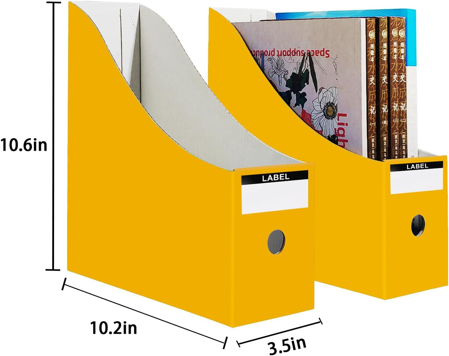 Limitliho 24 Pack Multi-Color Cardboard Magazine Holder for Desk or Shelves | 10.6''H×10.2'L×3.5''W Cardboard Magazine