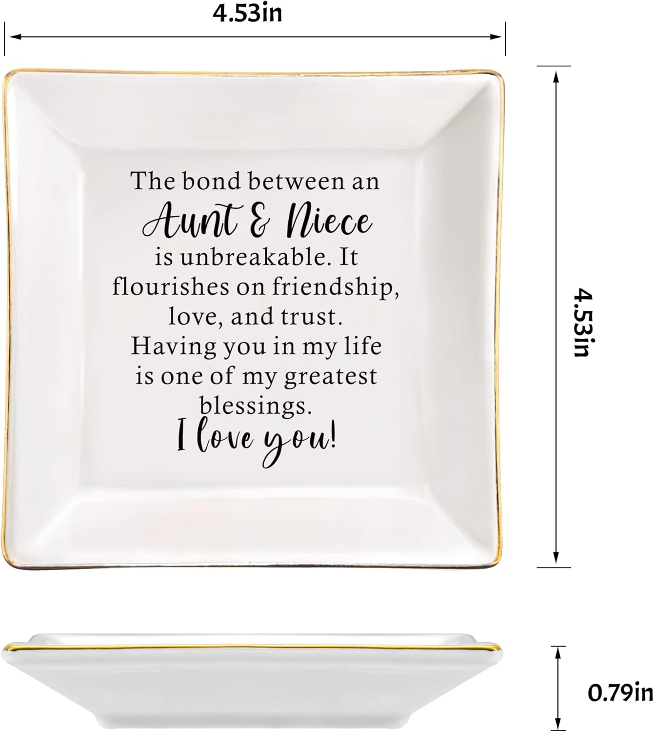 Aunt Gifts from Niece Ceramic Jewelry Ring Dish Gifts for Aunt & Niece Birthday / 2-aunt7&niece