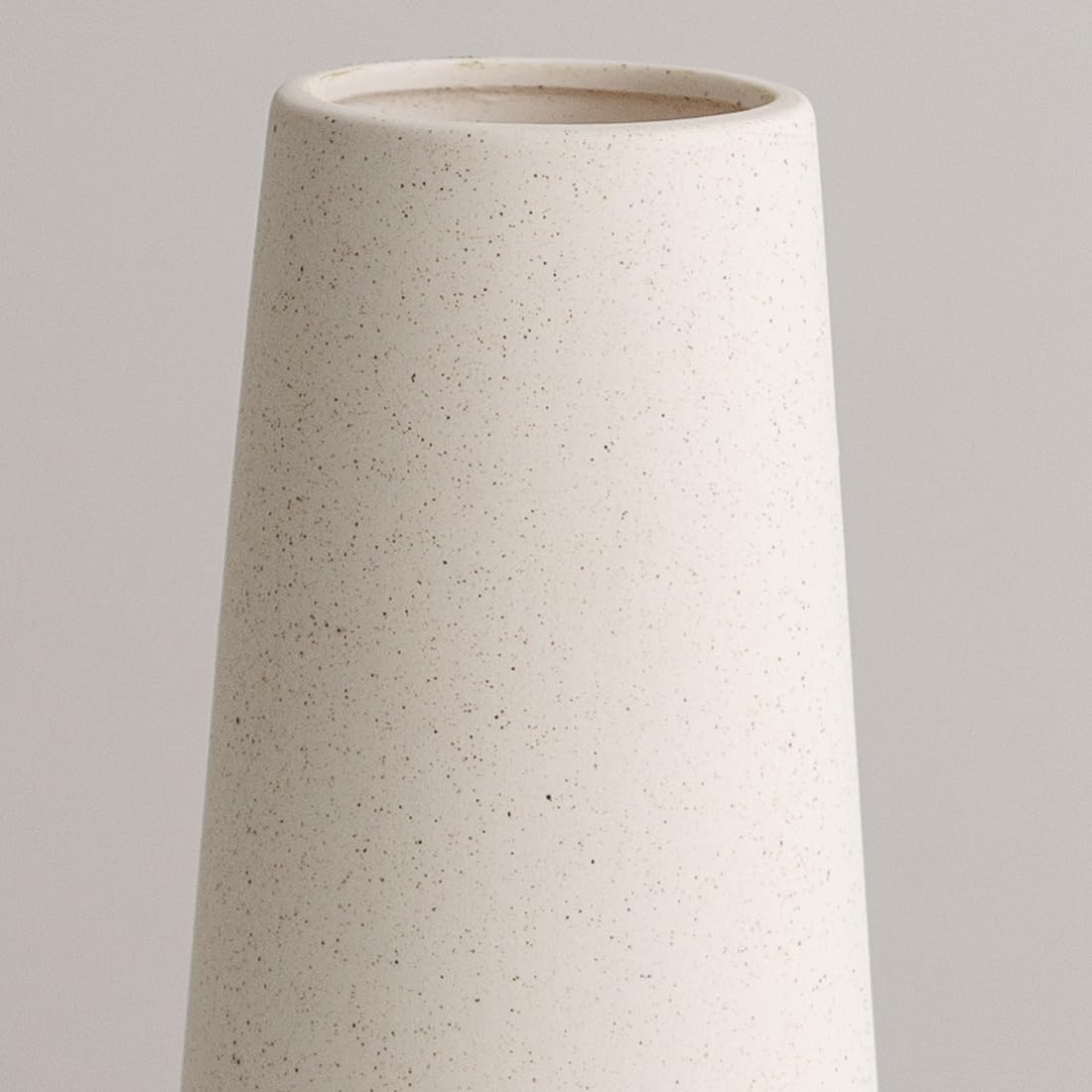 White Ceramic Vase / Large: 10 Inches / Creamy White / 10 Inch