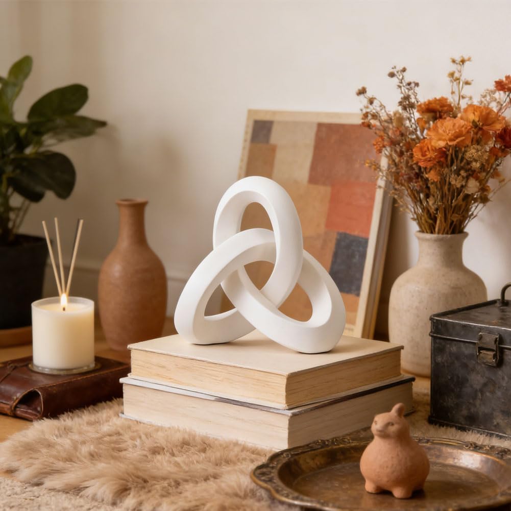 Modern Abstract Resin Decorative Sculpture / White